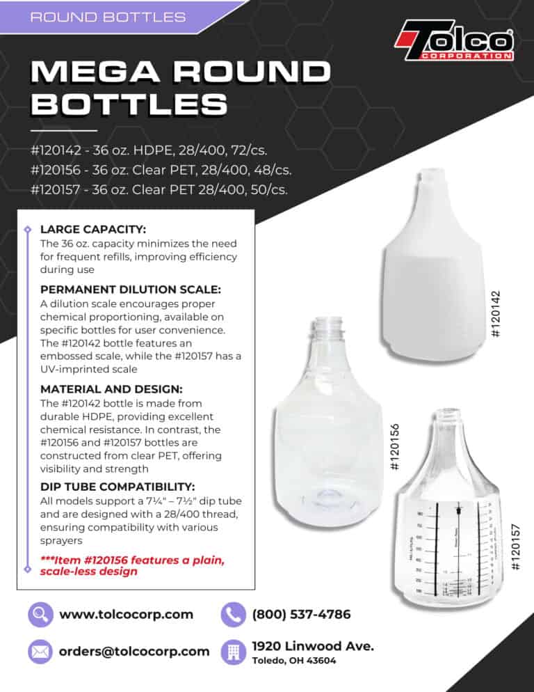 Mega Round One Mega Round Bottles - Tolco Corporation