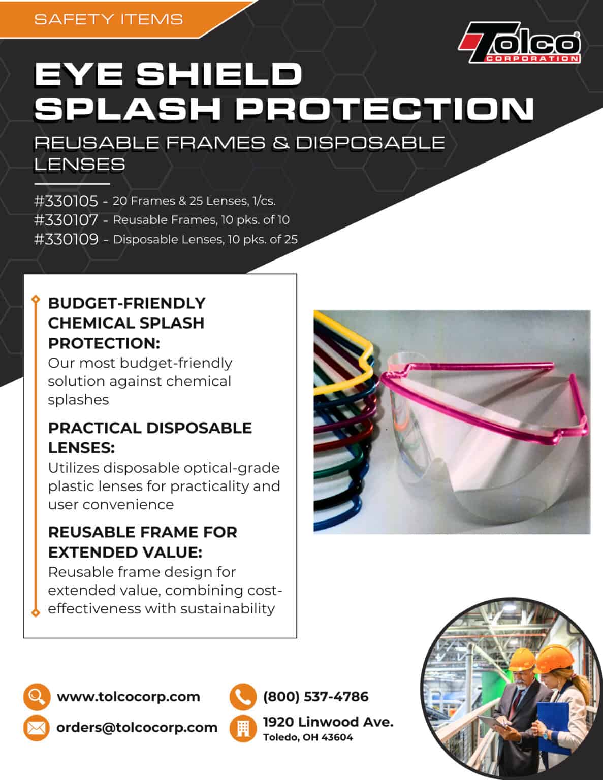 Eye Shield Splash Protection - Tolco Corporation